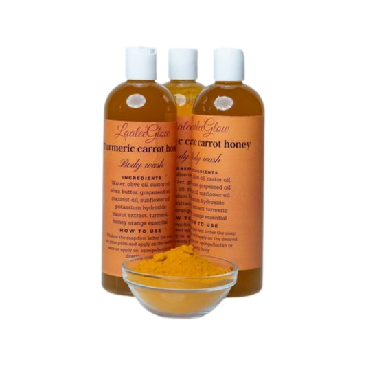 Turmeric Liquid Body wash /botanicals wash acne dark spots blemish brightening - Laaleeglow 