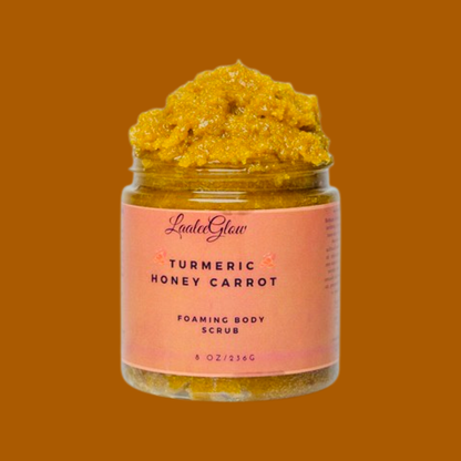 Turmeric honey carrot foaming scrub - Laaleeglow 