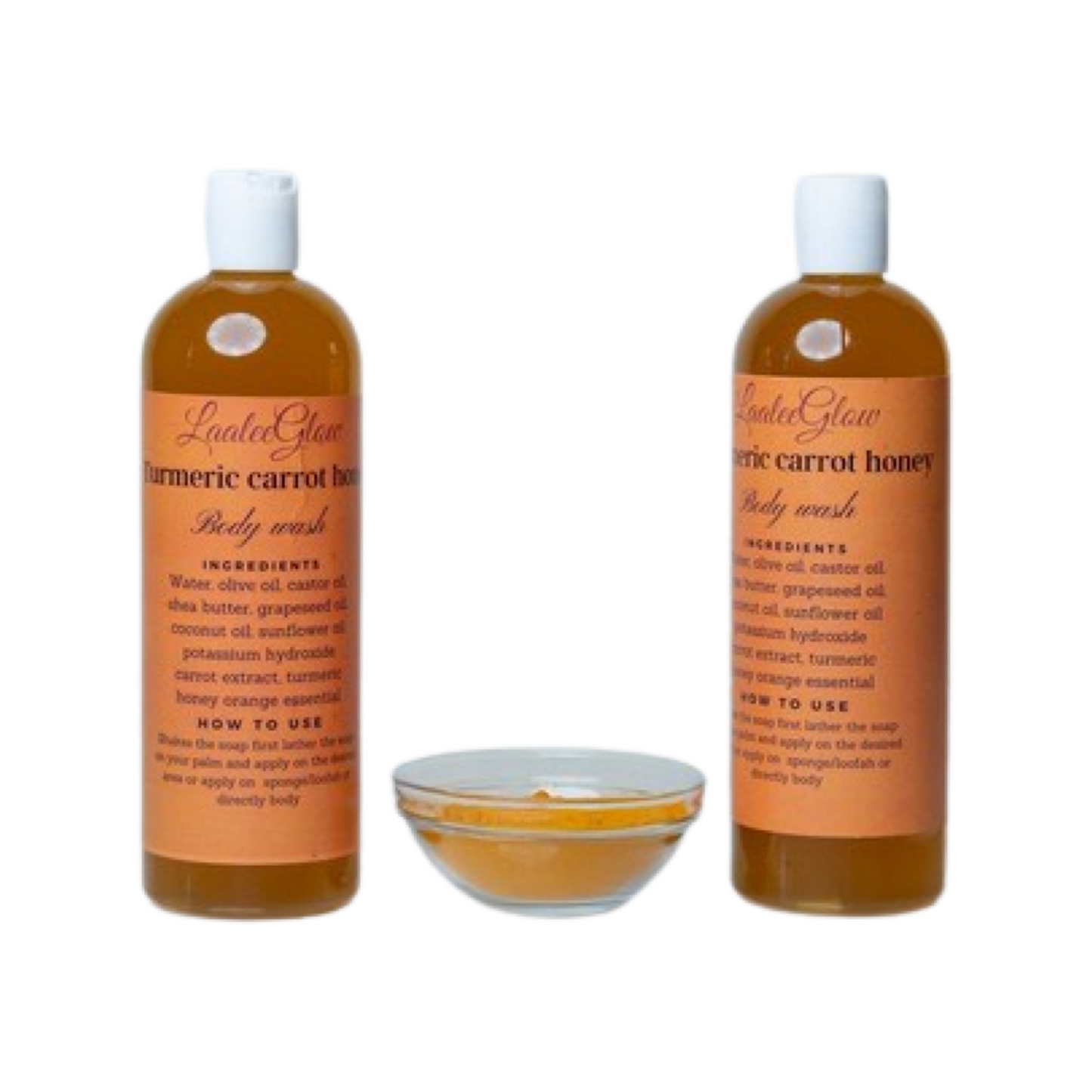 Turmeric Liquid Body wash /botanicals wash acne dark spots blemish brightening - Laaleeglow 